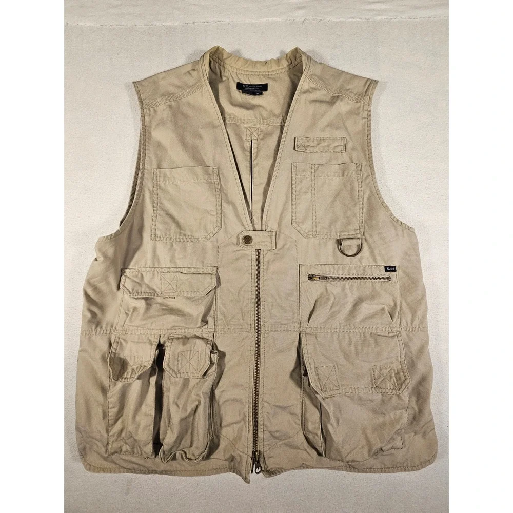5.11‎ Tactical Series 80001 Vest Mens Khaki Tan Multi Pocket Utility Cargo XL